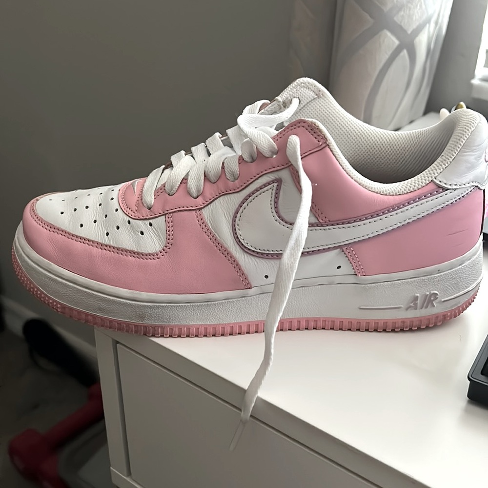 Vintage Nike Air Force 1 Pink White Womens  Barbie Rare 2005
